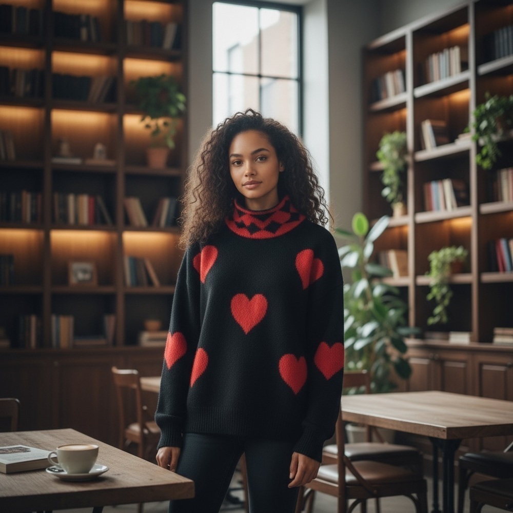 EUC - ESCADA Heart Sweater - Size 38
